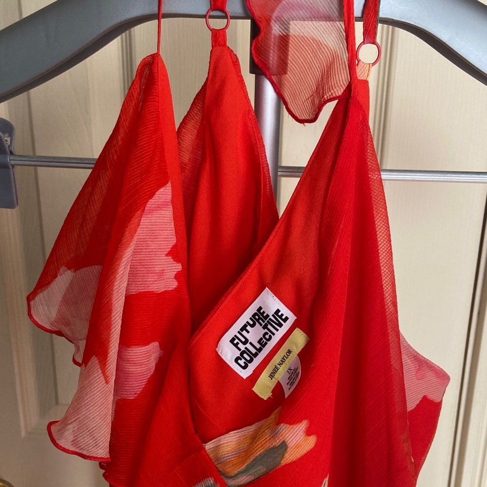 Future Collective Orange Floral Dress Jenner Naylor Size 1X